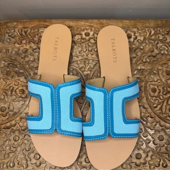 Talbots Women’s Hannah Slides Turquoise Sz 8 - Picture 5 of 7